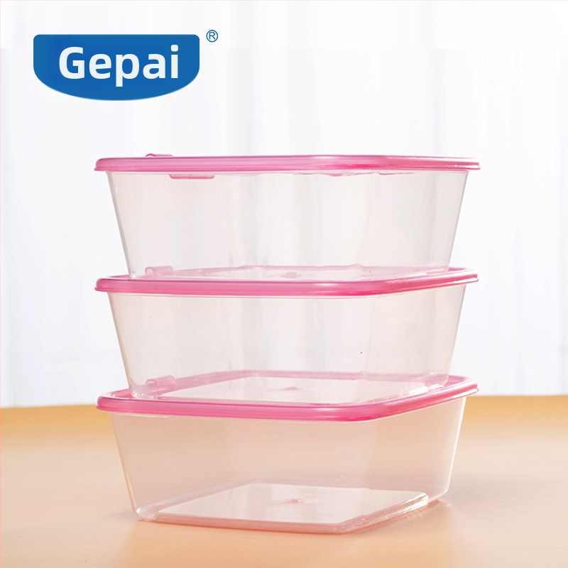 Gepai Plastová nádoba do chladničky s viečkom, guľatý tvar, 301–500 ml, zachovanie čerstvosti, vhodná do mikrovlnky