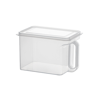 Műanyag téglalap alakú cukortároló edény, lezárható és nedvességálló, mikrohullámú sütőben használható.