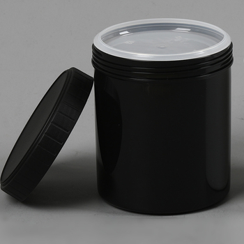 1L okrugla cilindrična plastična staklenka, HDPE, širokog otvora, s poklopcem, prehrambena kvaliteta