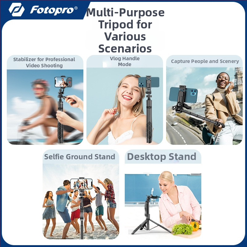 Fotopro Futubao TL-801 PRO mobiltelefonhoz selfie stick állvány, műanyag kivitel, Bluetooth, távirányítóval
