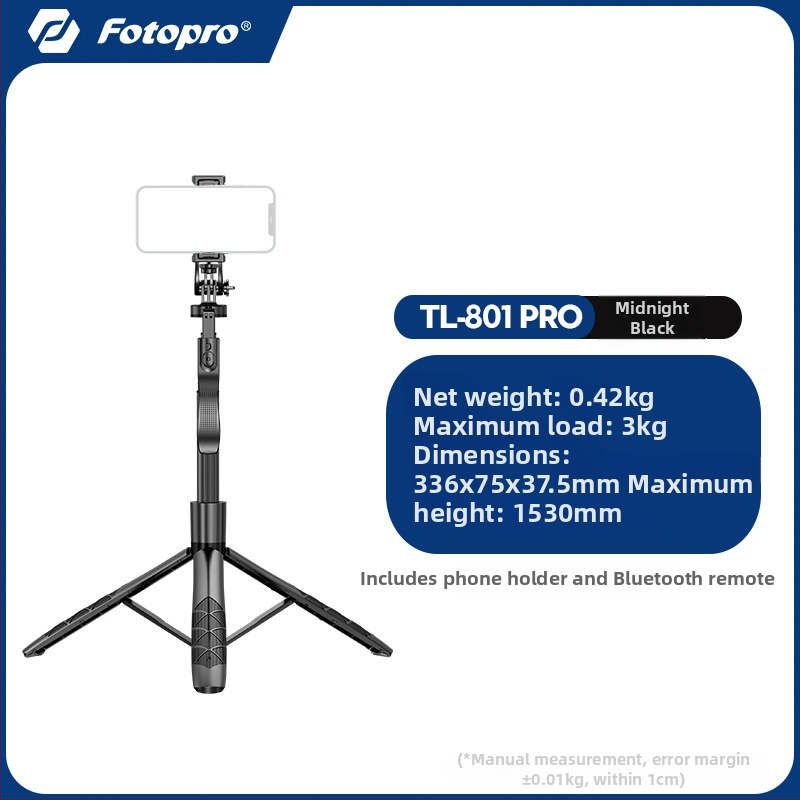 Fotopro Futubao TL-801 PRO mobiltelefonhoz selfie stick állvány, műanyag kivitel, Bluetooth, távirányítóval