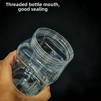 Kockasta PET plastična posuda, kapacitet 1200–1350 ml, visina 173 mm, promjer grla 90 mm