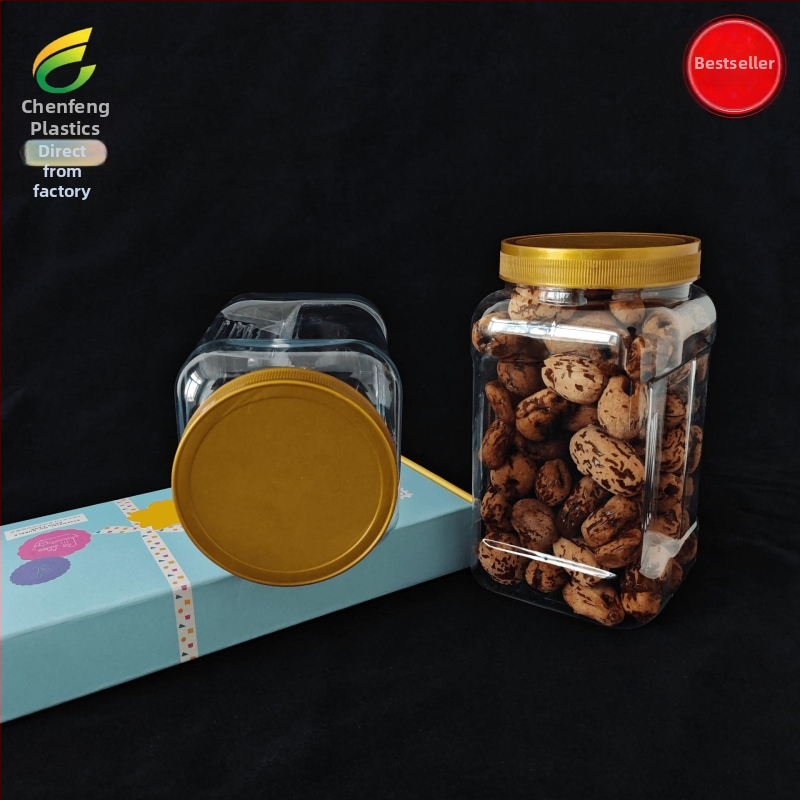 Kockasta PET plastična posuda, kapacitet 1200–1350 ml, visina 173 mm, promjer grla 90 mm