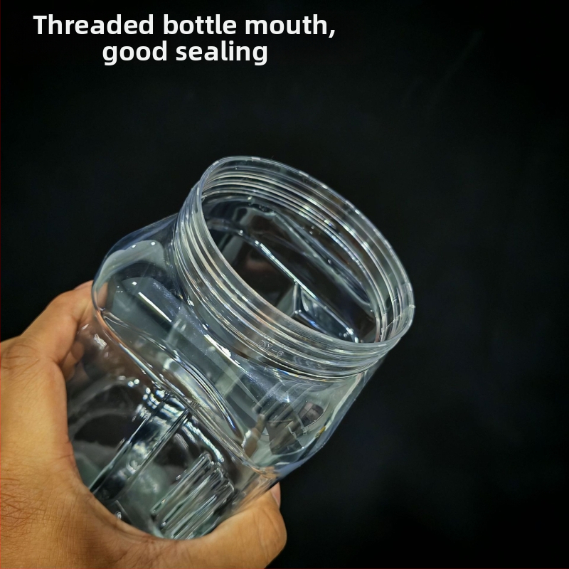 Kockasta PET plastična posuda, kapacitet 1200–1350 ml, visina 173 mm, promjer grla 90 mm