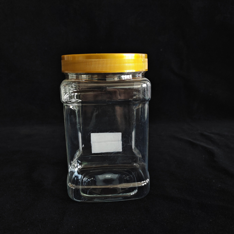 Kockasta PET plastična posuda, kapacitet 1200–1350 ml, visina 173 mm, promjer grla 90 mm