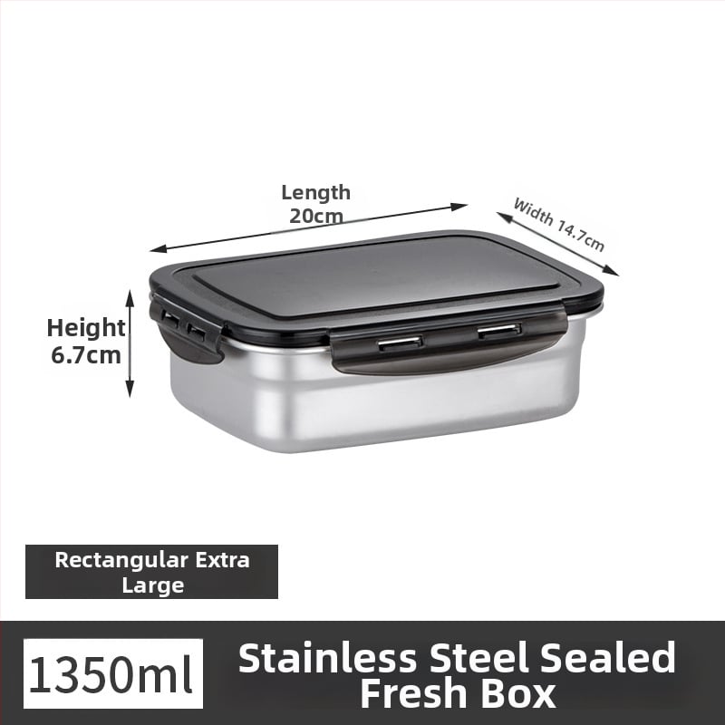 Κουτί μεσημεριανού από ανοξείδωτο ατσάλι, μονωμένο, ορθογώνιο, σφραγισμένο με καπάκι, κατάλληλο για τρόφιμα