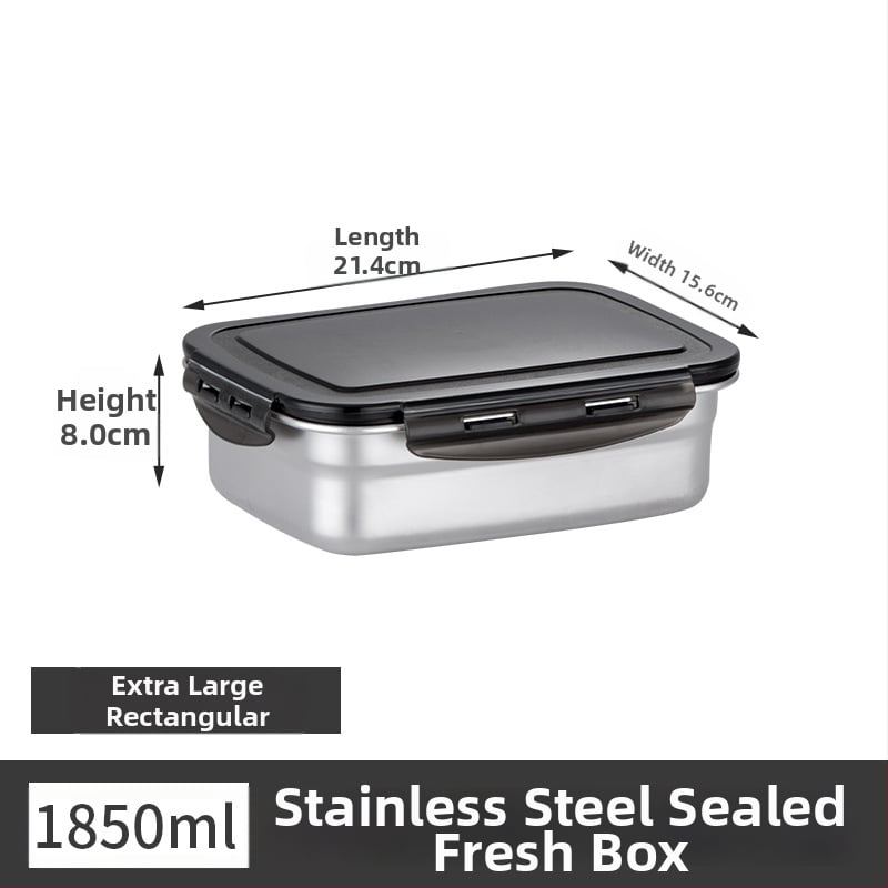 Κουτί μεσημεριανού από ανοξείδωτο ατσάλι, μονωμένο, ορθογώνιο, σφραγισμένο με καπάκι, κατάλληλο για τρόφιμα