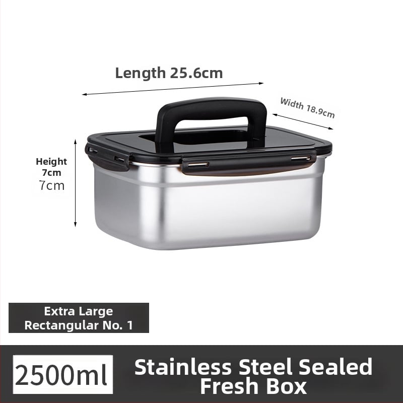 Κουτί μεσημεριανού από ανοξείδωτο ατσάλι, μονωμένο, ορθογώνιο, σφραγισμένο με καπάκι, κατάλληλο για τρόφιμα
