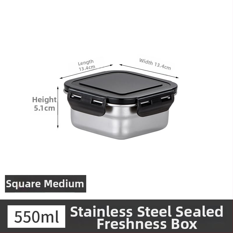 Κουτί μεσημεριανού από ανοξείδωτο ατσάλι, μονωμένο, ορθογώνιο, σφραγισμένο με καπάκι, κατάλληλο για τρόφιμα