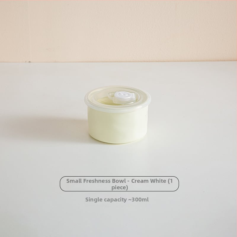 Κεραμικό μπολ συντήρησης φρεσκάδας με καπάκι, ασφαλές για μικροκύματα, στρογγυλό, 301–500 ml, κουτί γευμάτων