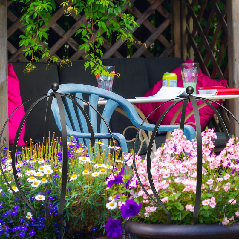 Cadru metalic pentru plante cățărătoare cu design decorativ sferic, protecție împotriva căderilor și opțiuni de personalizare