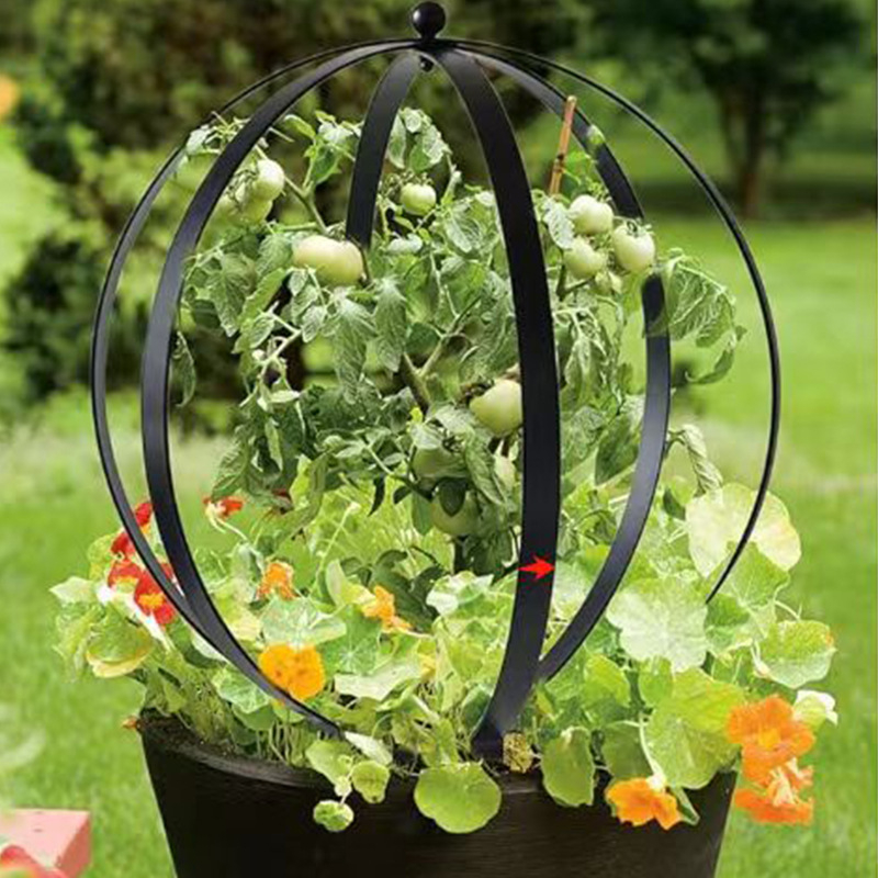 Cadru metalic pentru plante cățărătoare cu design decorativ sferic, protecție împotriva căderilor și opțiuni de personalizare