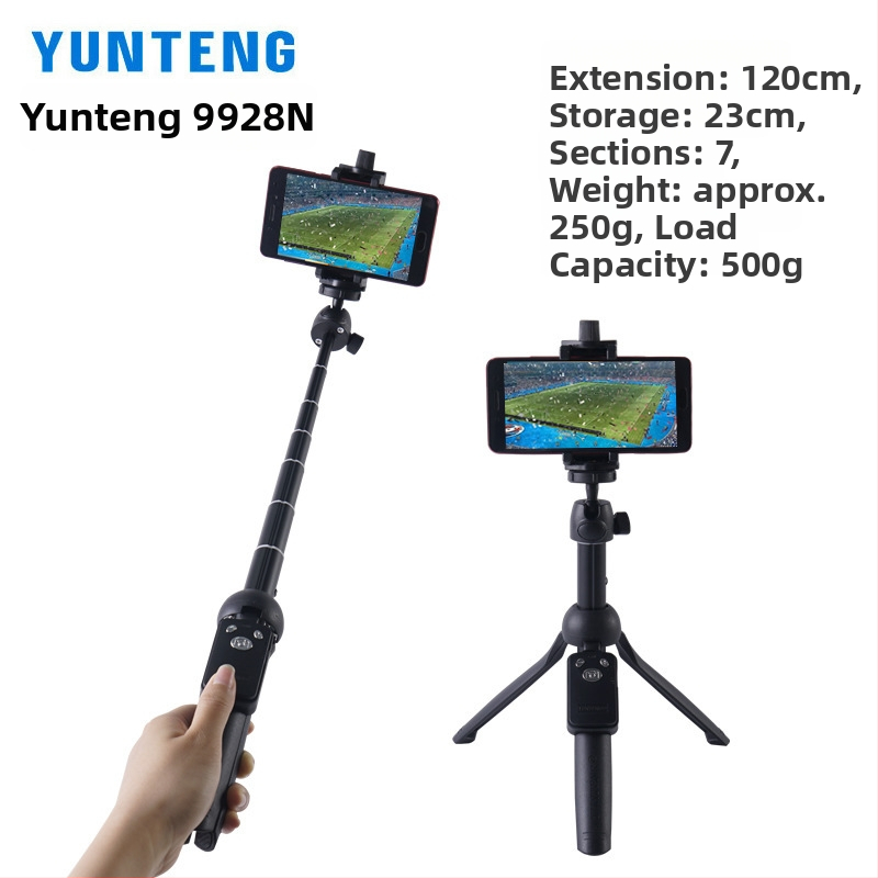 Yunteng 9928N selfie štapić za telefon s Bluetooth daljinskim upravljačem, tripod, aluminijska legura