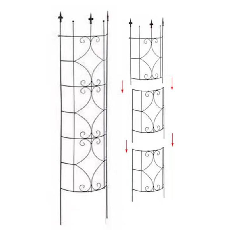 Cadru metalic pentru plante, cu coloană pentru lampă și acoperire a conductei de scurgere — suport decorativ pentru flori