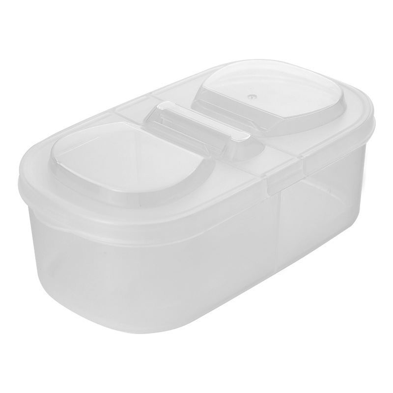 Kutija za začine s dvostrukim preklopnim poklopom, plastična kvadratna kuhinjska organizator, zapremina 501–800 ml