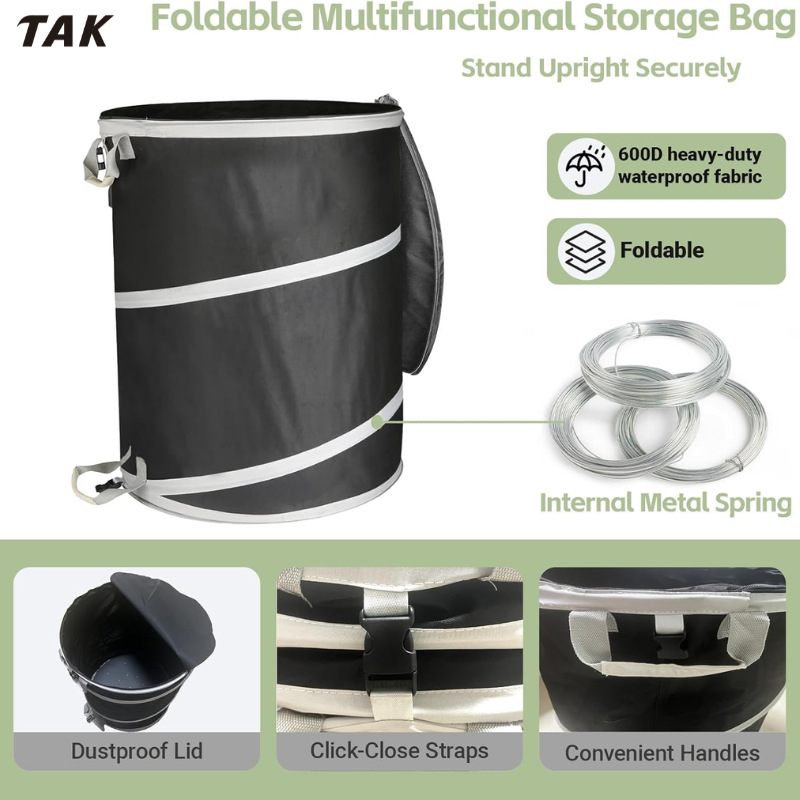 Кемпинг кошче за отпадъци — Тип: торба за засаждане на трева / екологична торба / торба за защита от наклон; Материал: пластмаса; Цел: събиране на паднали листа