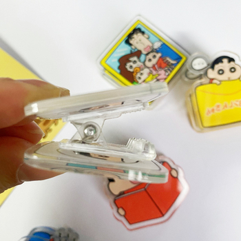 Clip acrilic pentru notițe, design desen animat, bidirecțional, clip de depozitare