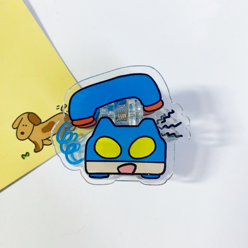 Clip acrilic pentru notițe, design desen animat, bidirecțional, clip de depozitare