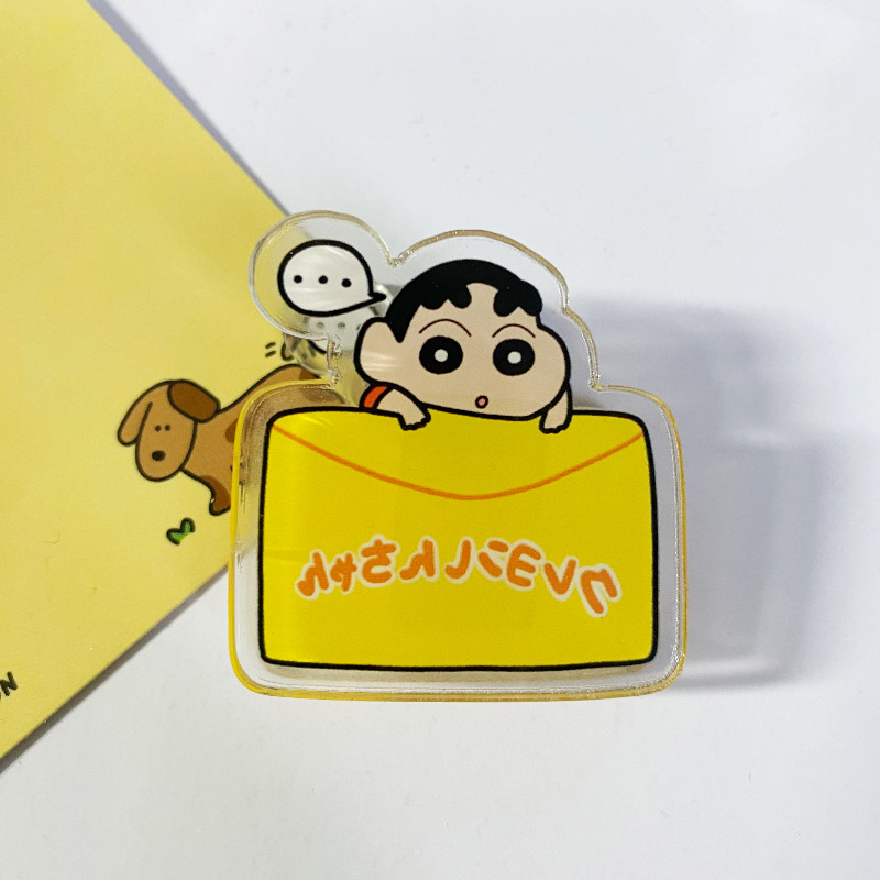 Clip acrilic pentru notițe, design desen animat, bidirecțional, clip de depozitare