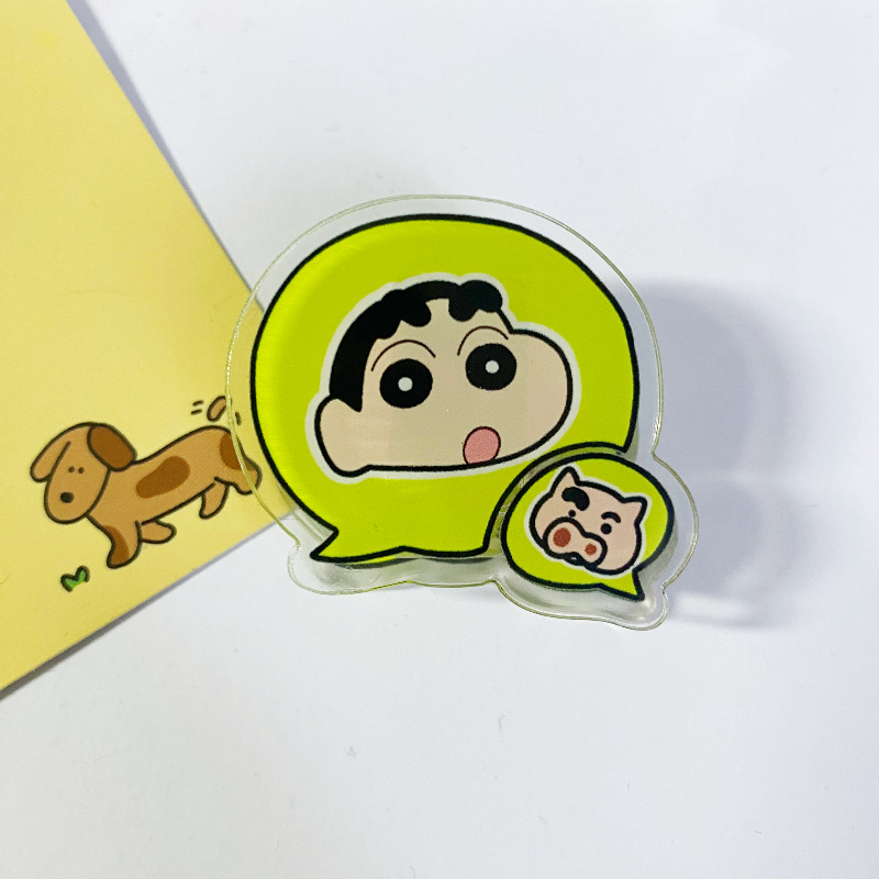 Clip acrilic pentru notițe, design desen animat, bidirecțional, clip de depozitare