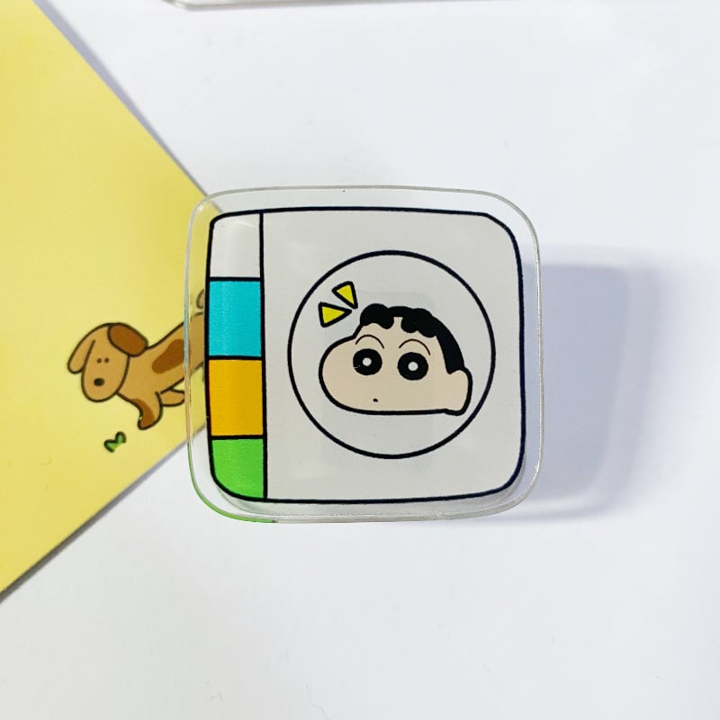 Clip acrilic pentru notițe, design desen animat, bidirecțional, clip de depozitare