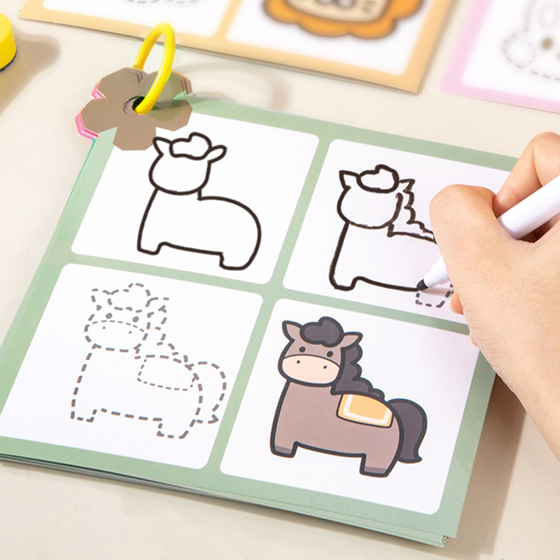 Carte de antrenament pentru controlul ținerii pixului pentru copii — desen cu simetrie, hârtie, educație timpurie, concentrare