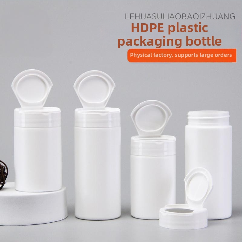 HDPE plastična boca za tablete s Flip-Top poklopcem, prilagodljiva, zapremina 100–150 ml, zatvorena ambalaža.