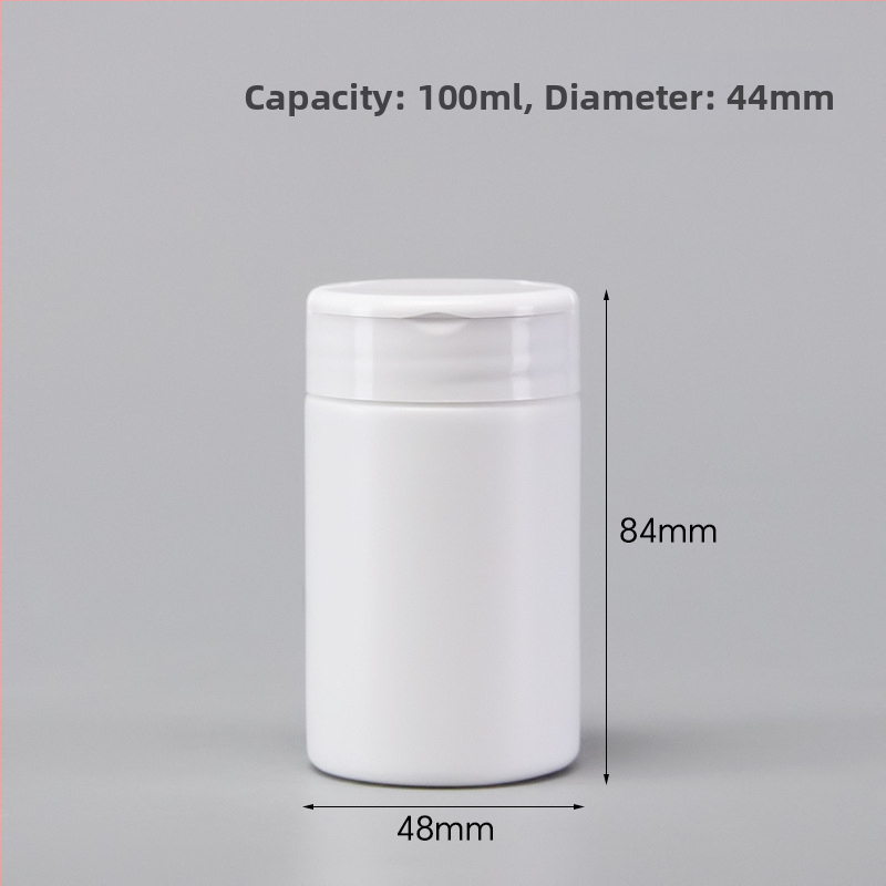 HDPE plastična boca za tablete s Flip-Top poklopcem, prilagodljiva, zapremina 100–150 ml, zatvorena ambalaža.