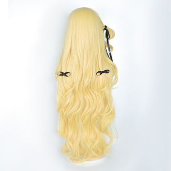 Перука за аниме косплей, средна до дълга къдрава коса, термоустойчиви нишки; може да се боядисва