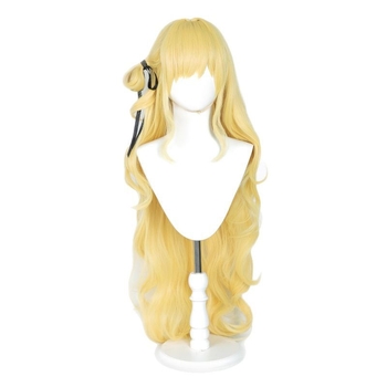 Перука за аниме косплей, средна до дълга къдрава коса, термоустойчиви нишки; може да се боядисва