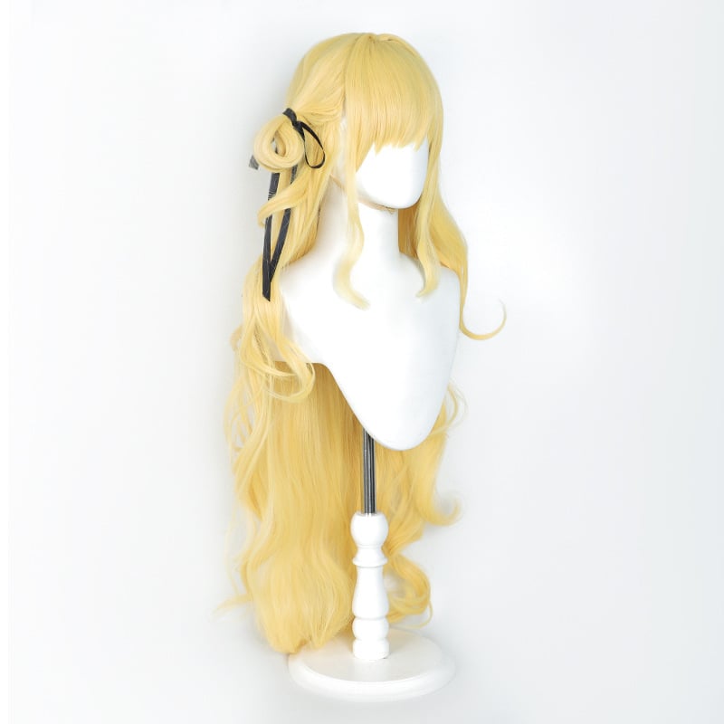 Перука за аниме косплей, средна до дълга къдрава коса, термоустойчиви нишки; може да се боядисва
