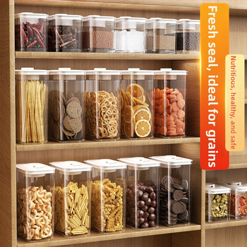 Vakuumski zatvoreni plastični spremnik za žitarice, sušenu koru mandarine, začine, rezance i grickalice — četvrtastog oblika, kapaciteta 2,1–3 L
