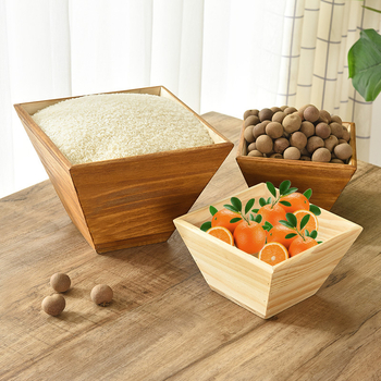 Recipient pentru orez din lemn masiv – rezistent la umezeală, controlul dăunătorilor; Material: lemn; Capacitate sub 4L; Stil: stil chinez nou
