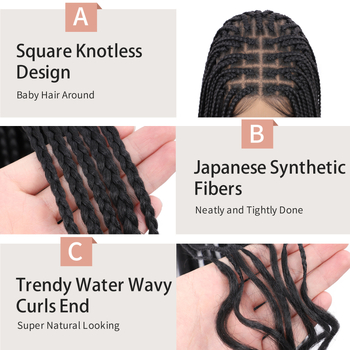 Perucă cu dantelă completă, stil exotic pentru femei, croșetată parțial manual, nu poate fi vopsită, fibră sintetică din mătase la temperaturi înalte