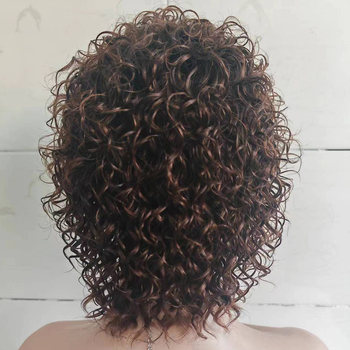 Perucă cu dantelă frontală, bucle afro, aspect natural, textură cacao pufoasă, păr uman