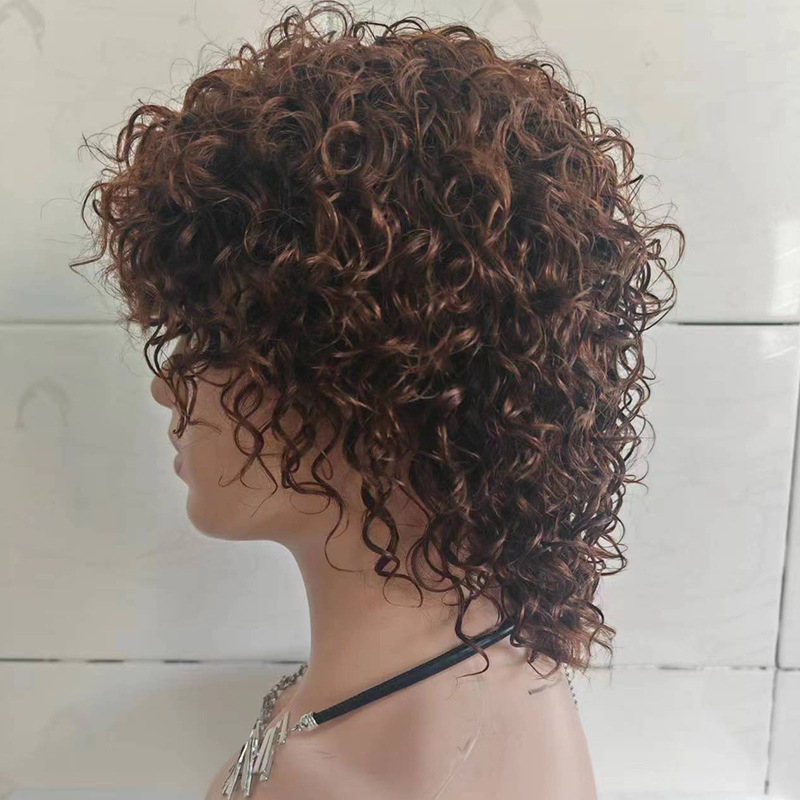 Perucă cu dantelă frontală, bucle afro, aspect natural, textură cacao pufoasă, păr uman