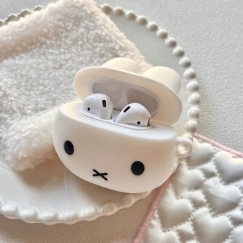 Zaštitno kućište za AirPods za Apple 1./2. generaciju i Pro 3. generaciju – Slatki Miffy zeko, potpuno pokriće, crtani stil, PVC, injekcijsko oblikovanje, Broj proizvoda 2024WC