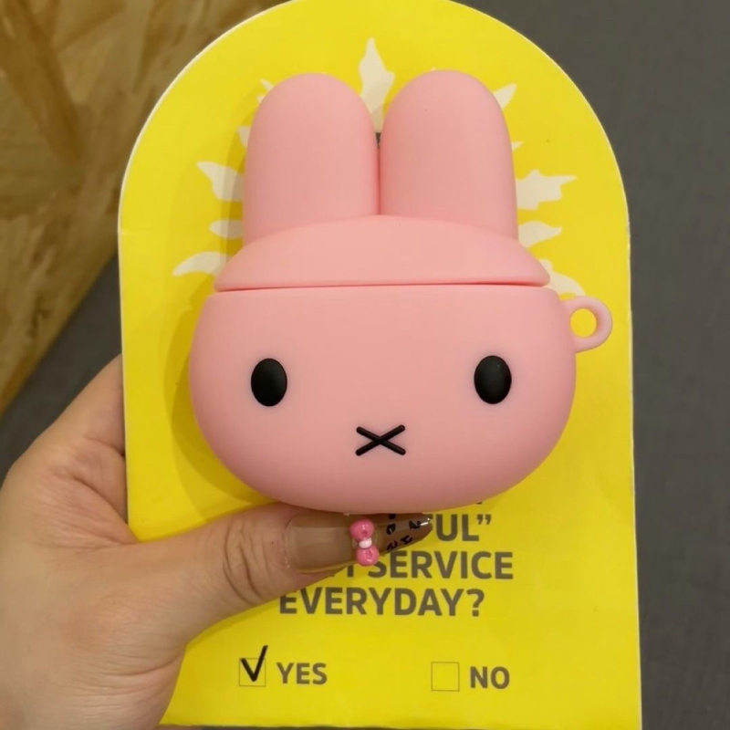 Zaštitno kućište za AirPods za Apple 1./2. generaciju i Pro 3. generaciju – Slatki Miffy zeko, potpuno pokriće, crtani stil, PVC, injekcijsko oblikovanje, Broj proizvoda 2024WC