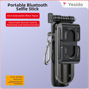 Yesido Baston selfie portabil cu Bluetooth, stabilizare, extensie, trepied, corp din ABS