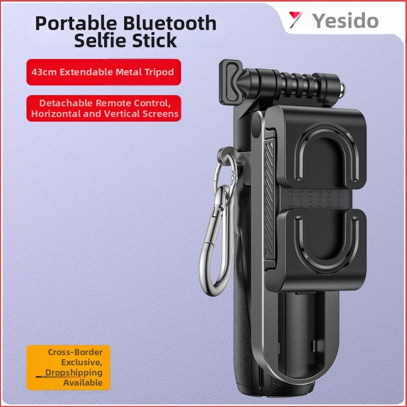 Yesido Baston selfie portabil cu Bluetooth, stabilizare, extensie, trepied, corp din ABS
