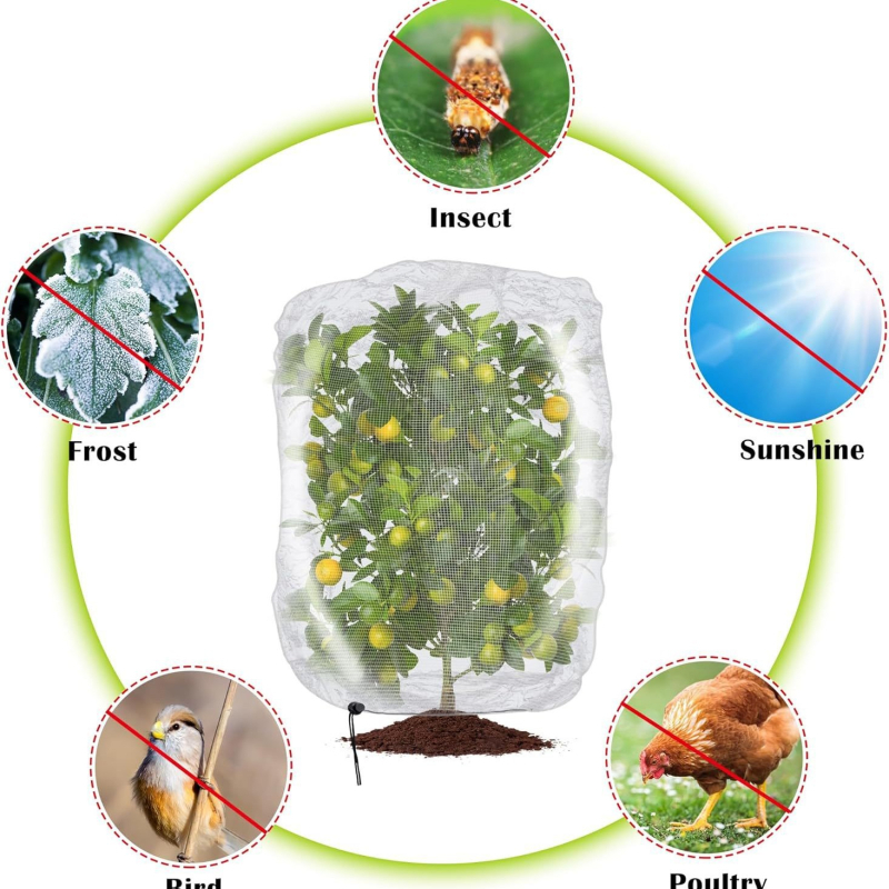 Plasă anti-insecte pentru plante, polietilenă, protecție împotriva păsărilor și insectelor, marcă Obo