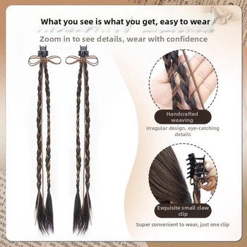 Perucă cu coadă de cal și funda – Bow wig ponytail, pentru femei, fără vopsire și fără permanent