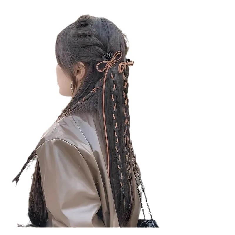 Perucă cu coadă de cal și funda – Bow wig ponytail, pentru femei, fără vopsire și fără permanent