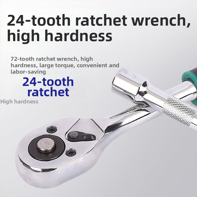 12-dijelni set ključeva s ratchetom, 24 zuba, vanjski šesterokutni nastavci, od karbonske čelika