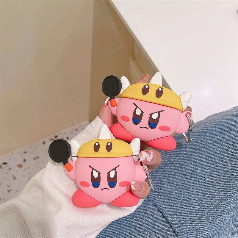 Slatka Kirby futrola za AirPods Pro 3, silikonsko zaštitno kućište, crtani dizajn, kompatibilno s 2./4. generacijom, za žene