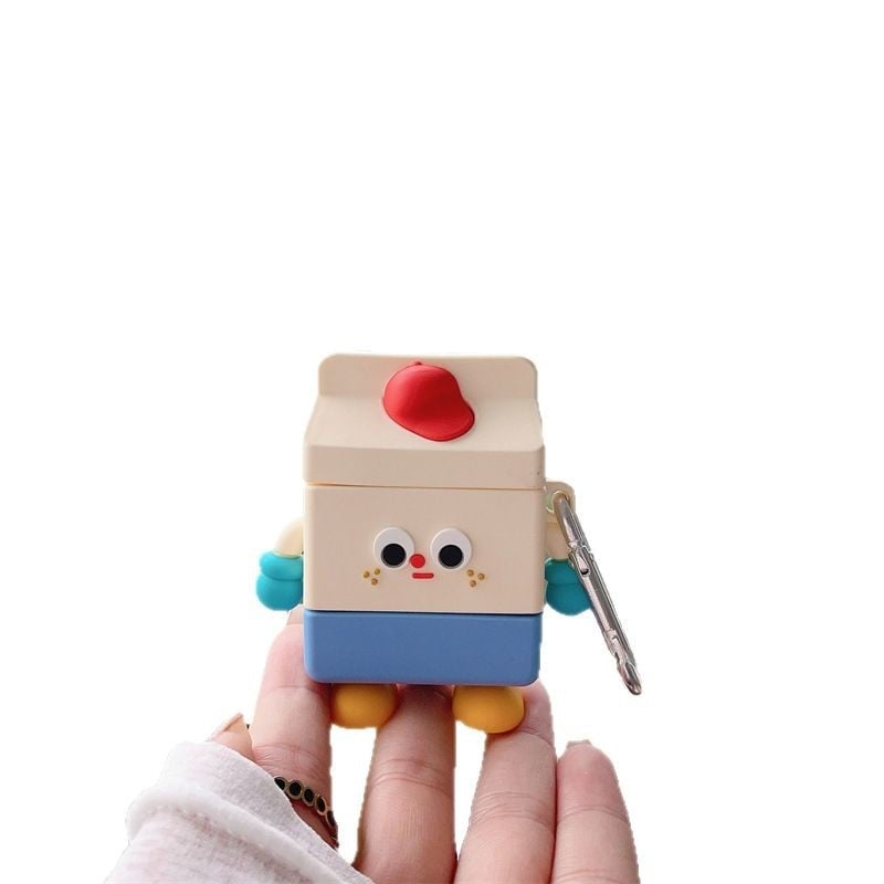 Kućište AirPods Pro/2 - Cartoon Milk Box, silikon, tvrdi kućište, prijenosno, injekcijsko oblikovanje s otiskom
