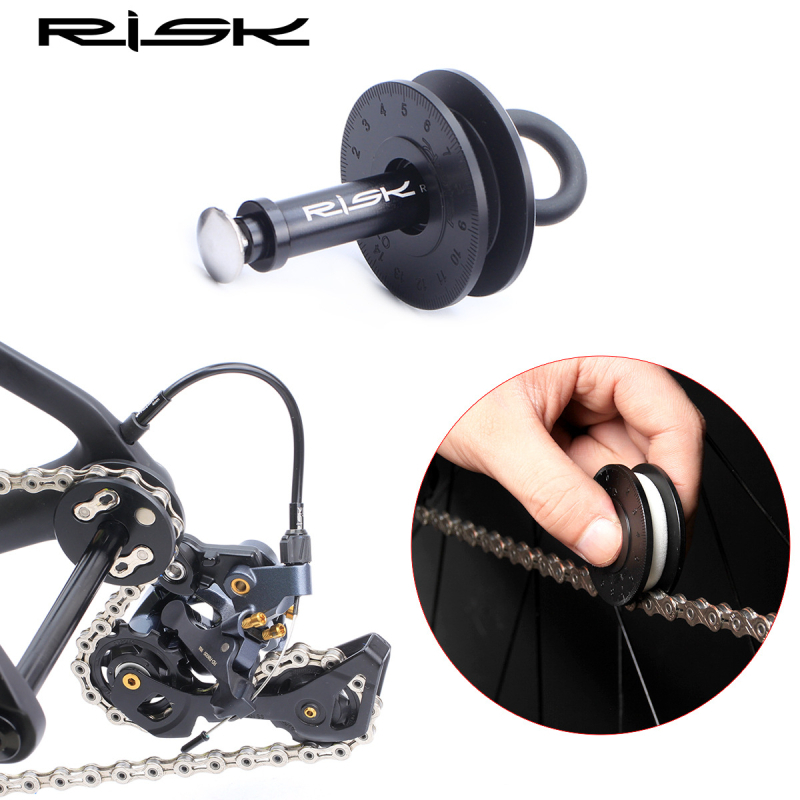 Kit de întreținere a lanțului pentru bicicletele de munte și de drum, cu suport pentru lanț, curățător de lanț și lubrifiant de lanț; brand: RISK; personalizare disponibilă; etichetă privată licențiată