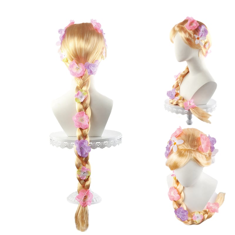 Perika Rapunzel – princeza s dugom kosom i velikom pletenicom – za cosplay i zabave