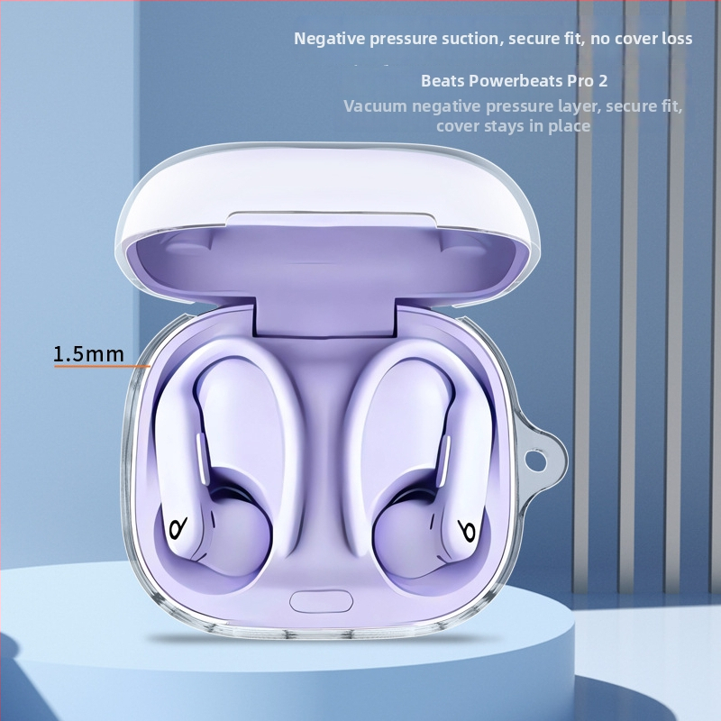 Powerbeats Pro 2 priehľadný TPU obal – Materiál: silikón a tekutý silikón, Tvar: prispôsobený model, Štýl: IP, Výroba: reliéf, vstrekovanie a 3D reliéf
