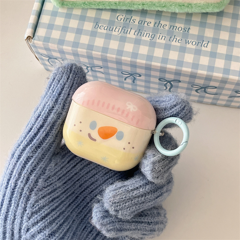 Futrola za AirPods za 4. generaciju i Pro 3. generaciju | Dizajn Snježnog čovjeka | Materijal PC, Mek kućište, Reljefni uzorak